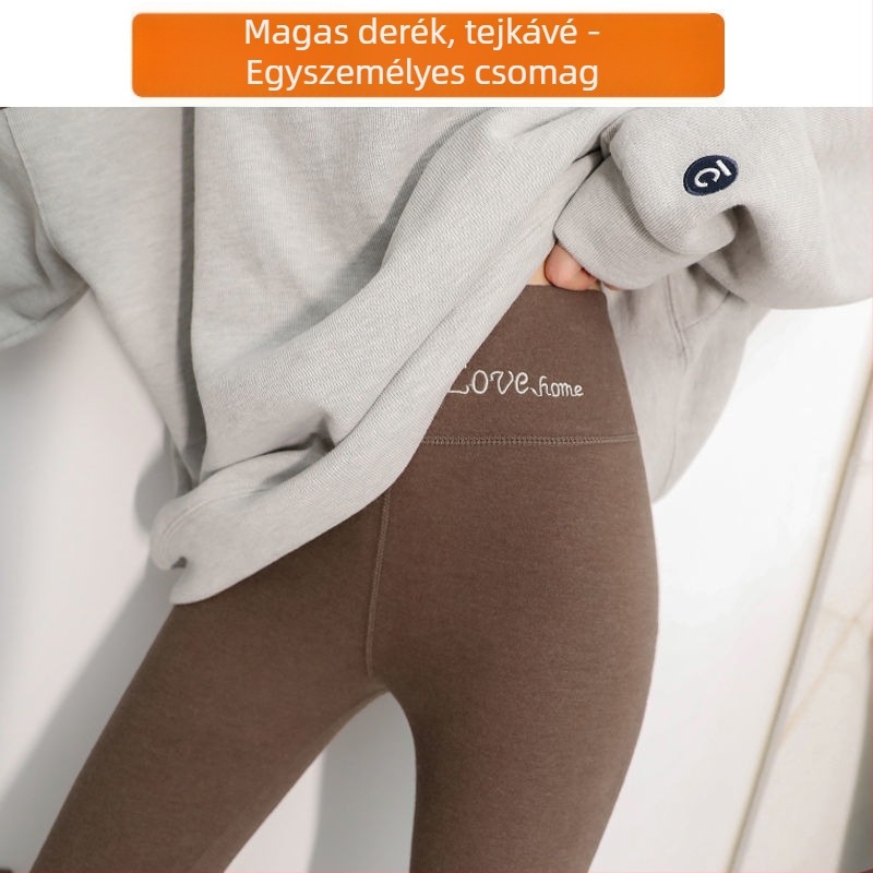 Női varrat nélküli termikus leggings magas derekú, Derong anyagból, közepes vastagságú