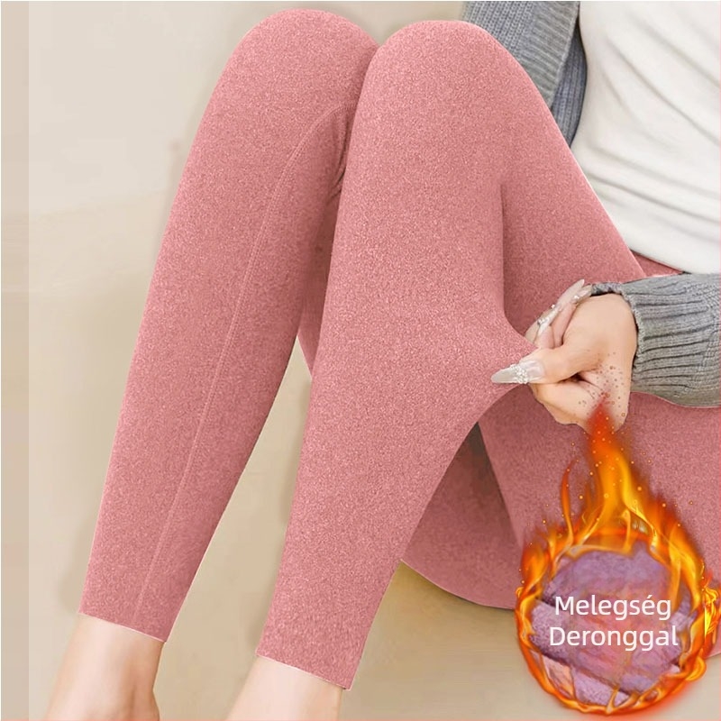 Téli önmelegítő női termikus leggings, belső réteg, középmagasságú, szoros fazon, plusz méret, nagy rugalmasság