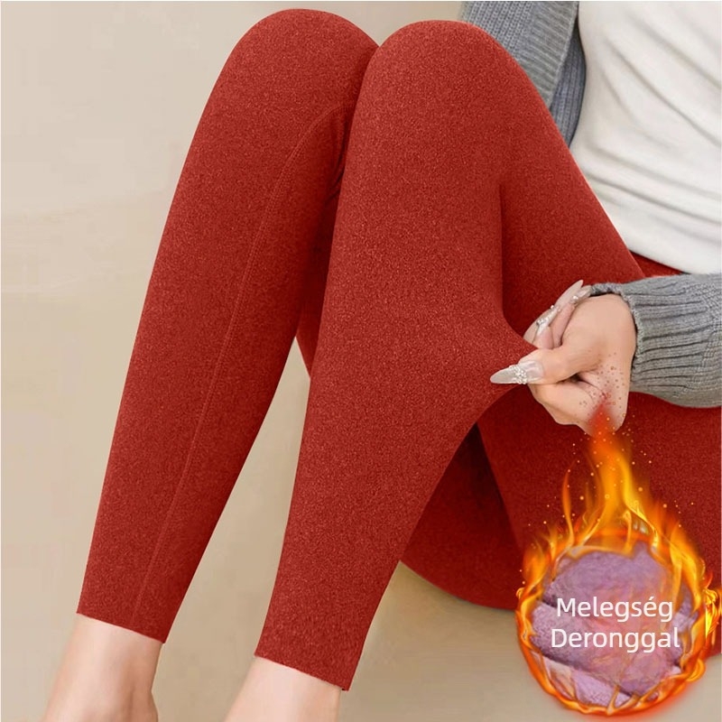 Téli önmelegítő női termikus leggings, belső réteg, középmagasságú, szoros fazon, plusz méret, nagy rugalmasság