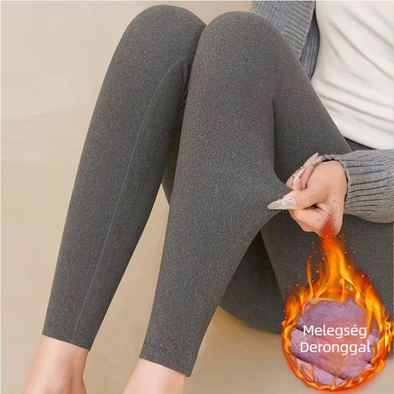 Téli önmelegítő női termikus leggings, belső réteg, középmagasságú, szoros fazon, plusz méret, nagy rugalmasság