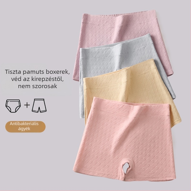 Középtalpas pamutbiztonsági női alsónemű, reljef mintával, anti-slip funkcióval, fő anyag 90–95% pamut, crac töltés 100% pamut