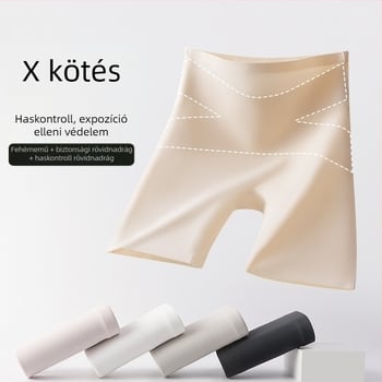Három az egyben jéghálós selyem anyagú nőknek szánt biztonságos leggings, magas derekú haskontroll és fenékemelés, rejtés a kilátszódás ellen
