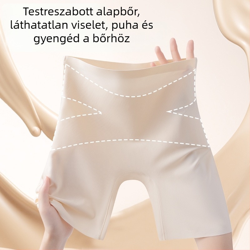 Három az egyben jéghálós selyem anyagú nőknek szánt biztonságos leggings, magas derekú haskontroll és fenékemelés, rejtés a kilátszódás ellen