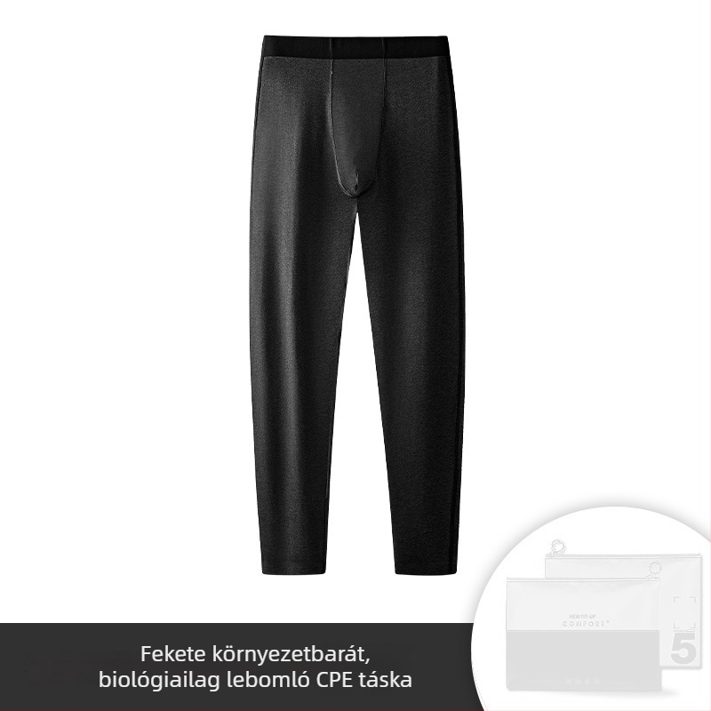 Őszi–téli 2–in–1, varrat nélküli, színes pamut férfi pizsama nadrág és leggings, vékony, meleg, egyszínű, raktáron