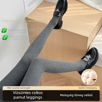 9/10 hosszúságú női leggings, hasformázó hatással, fleece belső béléssel, vastag anyagú, őszi–téli viseletre