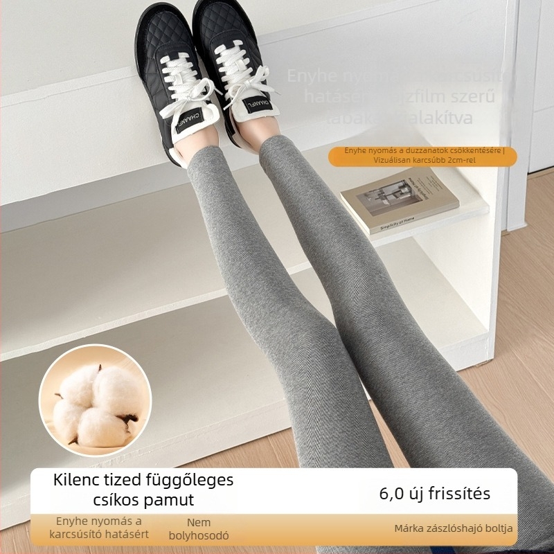 9/10 hosszúságú női leggings, hasformázó hatással, fleece belső béléssel, vastag anyagú, őszi–téli viseletre