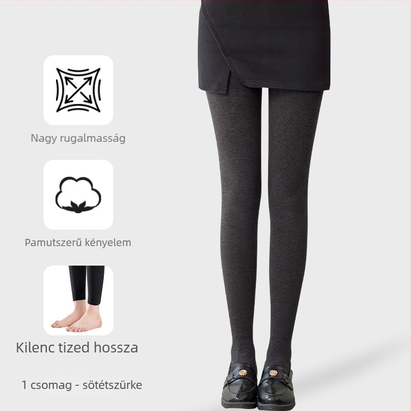 9/10 hosszúságú női leggings, hasformázó hatással, fleece belső béléssel, vastag anyagú, őszi–téli viseletre