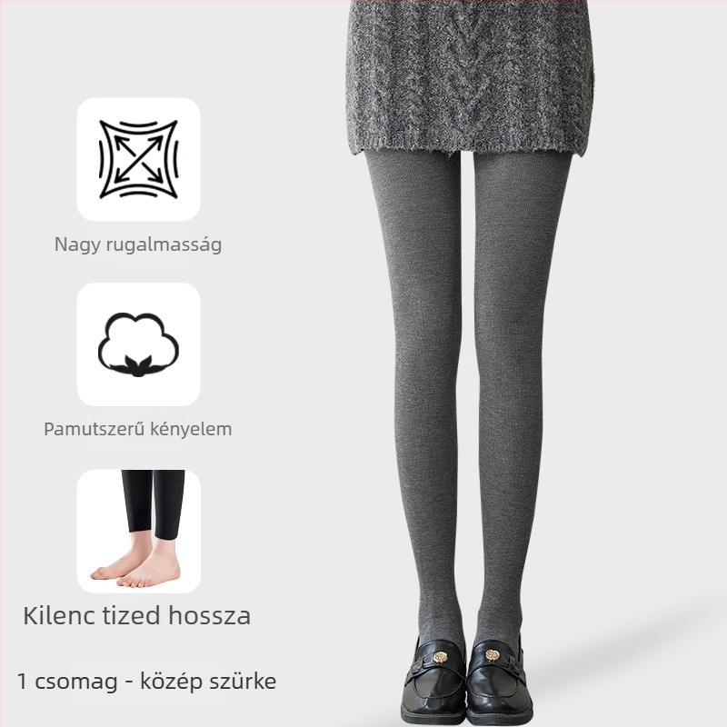 9/10 hosszúságú női leggings, hasformázó hatással, fleece belső béléssel, vastag anyagú, őszi–téli viseletre