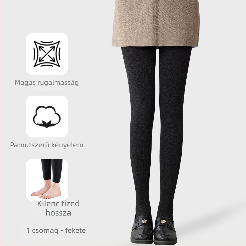 9/10 hosszúságú női leggings, hasformázó hatással, fleece belső béléssel, vastag anyagú, őszi–téli viseletre