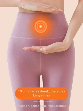 Női termo leggings, magas derékkal, fleece-béléssel, varrás nélküli, meleg alapréteg, poliészter-spandex keverék