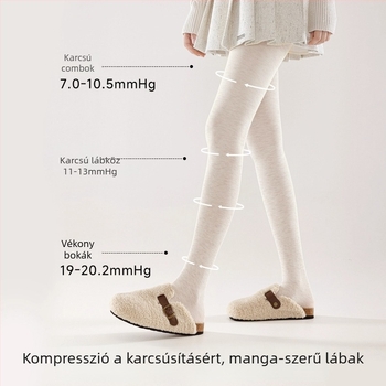 Nylonból készített, magas derékkal, vastag termo harisnya őszi-téli