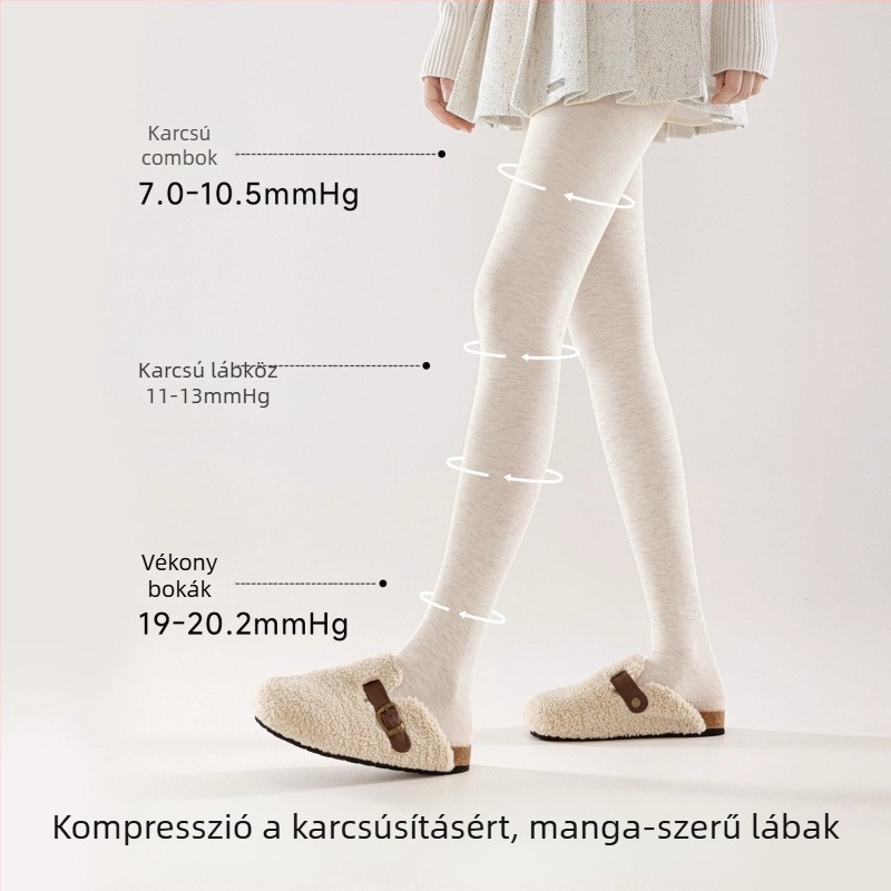 Nylonból készített, magas derékkal, vastag termo harisnya őszi-téli