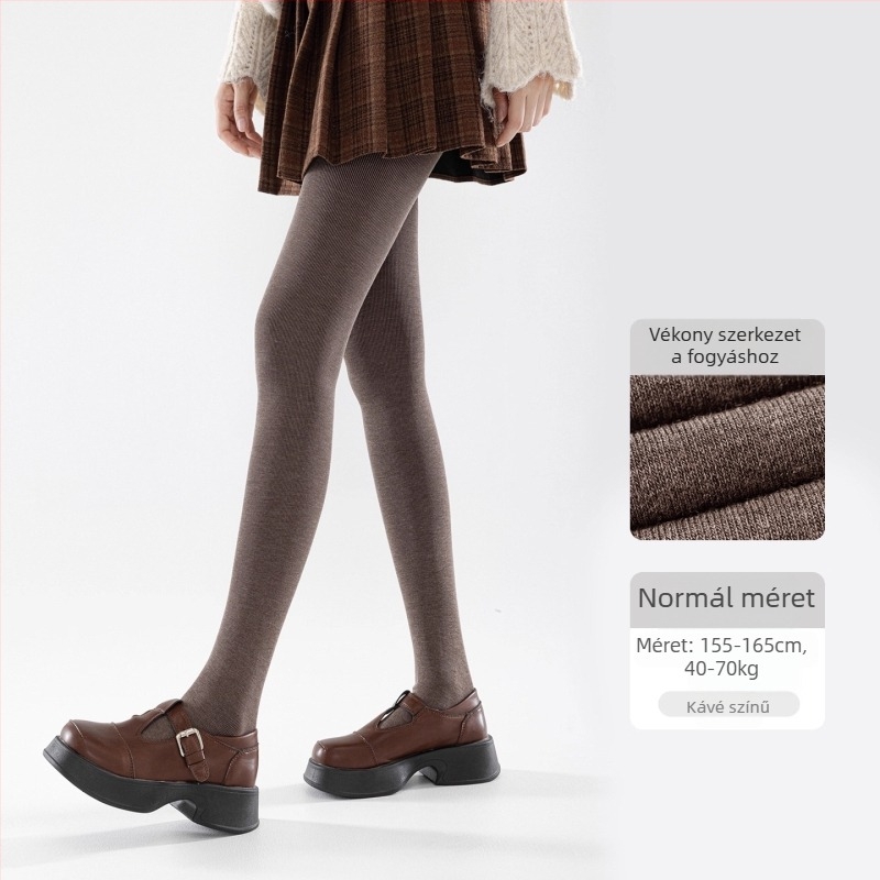 Nylonból készített, magas derékkal, vastag termo harisnya őszi-téli