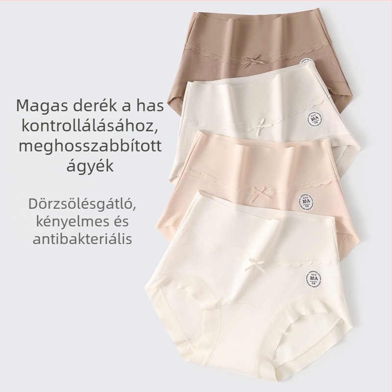 Női 100%-os pamut bugyi antibakteriális, középmagas derékkal, hasi formázás és csípőformázás