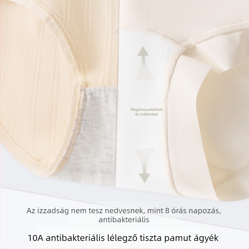 Női 100%-os pamut bugyi antibakteriális, középmagas derékkal, hasi formázás és csípőformázás