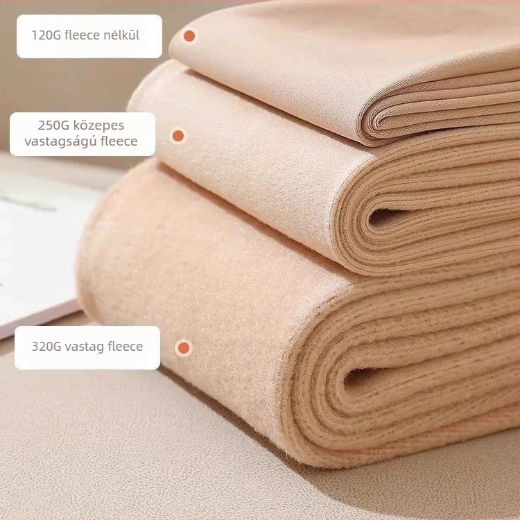 Nylon harisnya fleece-béléses téli viselethez, pöttyös mintázat, kompresszió, teljes hosszúságú lábra