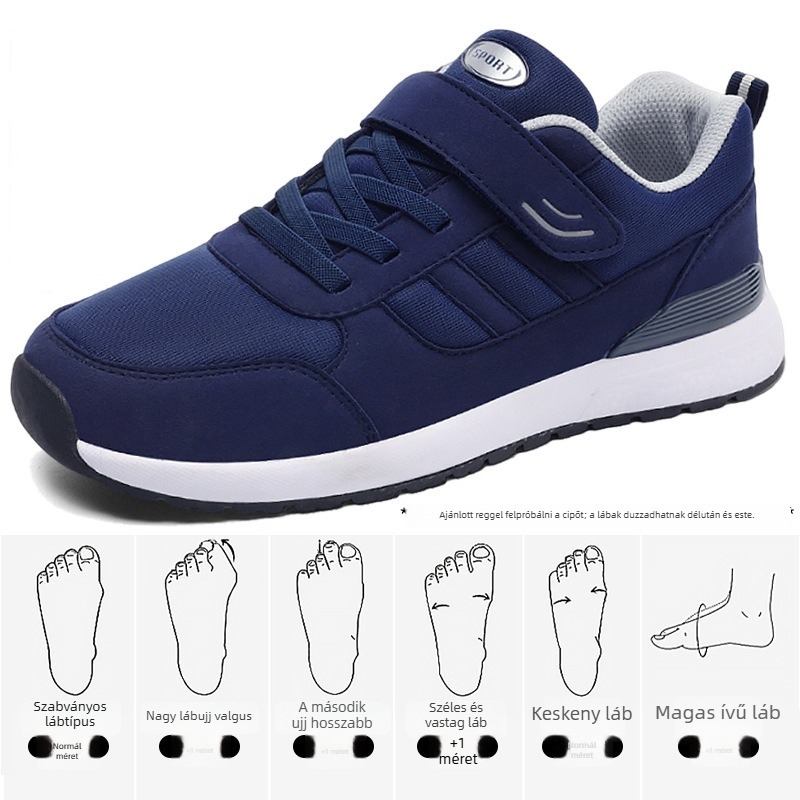 Női Velcro-s mindennapi sportcipő, textil felsőrész, kerek orr, lapos sarok