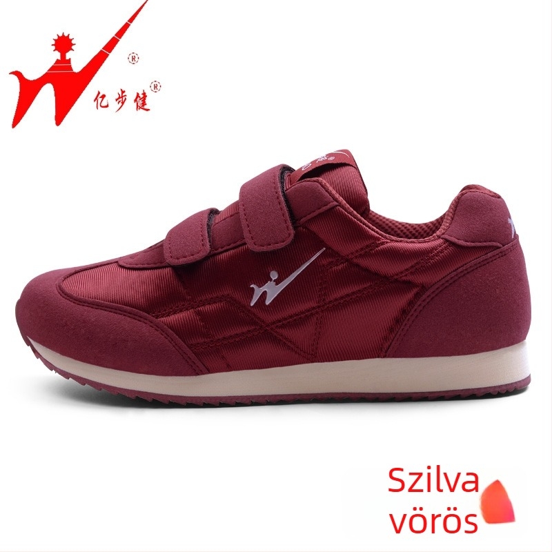 Unisex járócipő hálós felsővel, Velcro-zárás, kerek orr, lapos sarok, őszi használatra