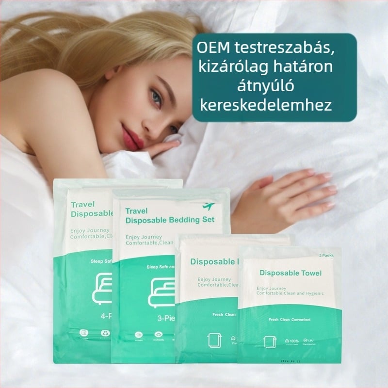 Egyszer használatos hotel ágynemű, négy részes készlet, nem szövött anyagból