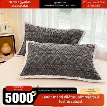 Téli velúr párnahuzat béléssel, egyszínű, modern minimalista stílus
