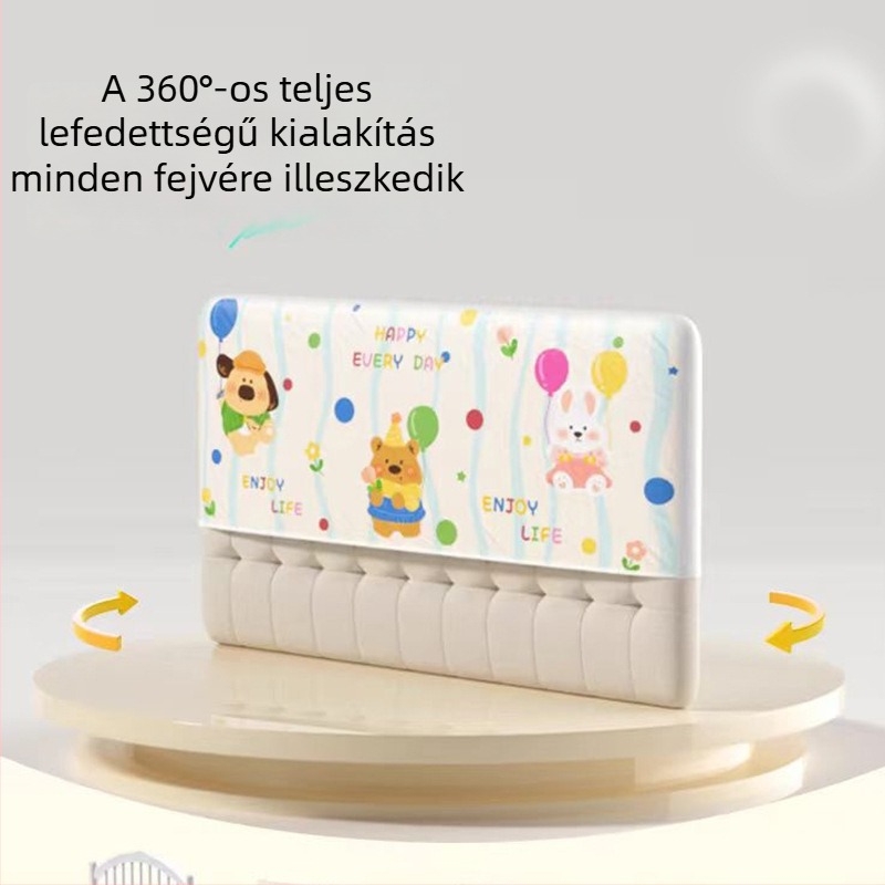 Rajzfilm mintás párnahuzat hálószobai ágy melletti háttámlához, plüss huzat és vastag szivacs töltés, tatami-stílusú fejvég