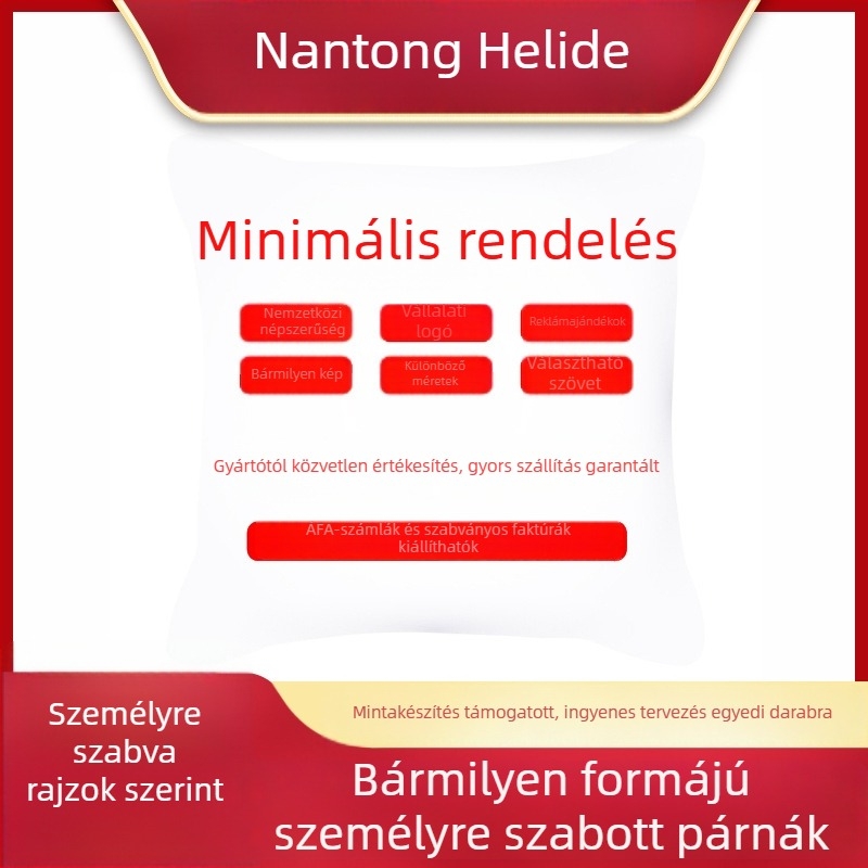 Személyre szabott esküvői párna a boldogság jelével