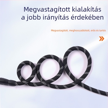 Nylon kutyapóráz fényvisszaverő csíkkal, P-stílusú edző- és húzópóráz, szakadás elleni védelemmel, kistől a nagytestű kutyákig