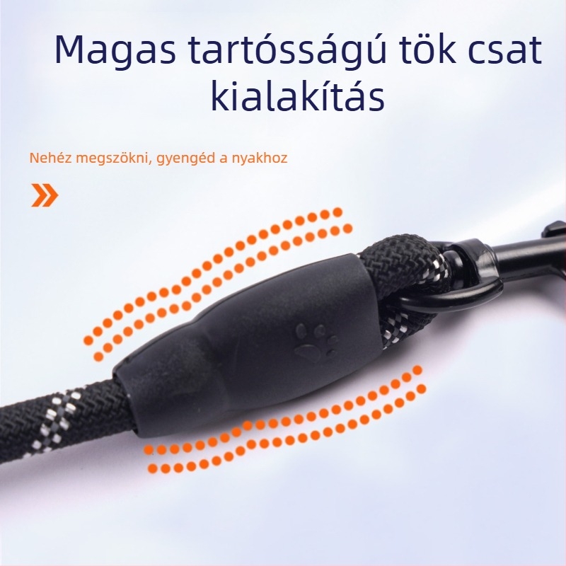 Nylon kutyapóráz fényvisszaverő csíkkal, P-stílusú edző- és húzópóráz, szakadás elleni védelemmel, kistől a nagytestű kutyákig