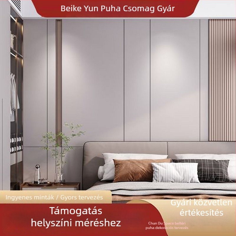 PVC puha falpanel a háttérfalhoz — egyszerű és modern stílus, egyszínű mintázat, testreszabható