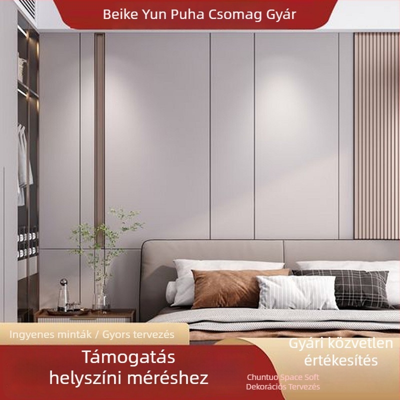 PVC puha falpanel a háttérfalhoz — egyszerű és modern stílus, egyszínű mintázat, testreszabható