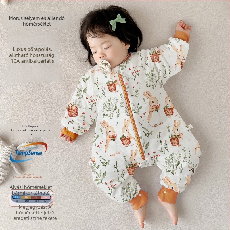 Mulberry Silk baba alvózsák, hőmérséklet-szabályozó, vastag téli-őszi szezonra, uniszex, lábak különválasztott kialakítással