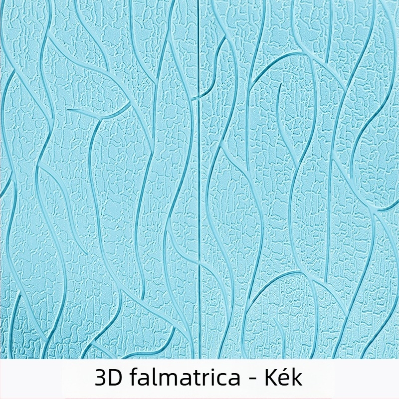 3D habfalmatrica, vízálló és nedvességálló, öntapadós XPE hab, modern 3D dizájn, nappali, hálószoba, dolgozószoba számára; szennyeződés elleni védelem, hangszigetelés; minta 21991102722