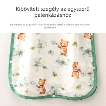 Nélkül ujjú baba alvózsák mellény, légáteresztő géz anyag, nedvességelvezető, vékony nyári modell, 100 cm hosszúság