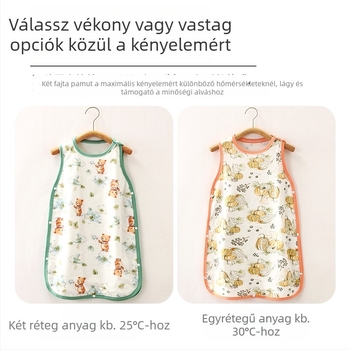 Nélkül ujjú baba alvózsák mellény, légáteresztő géz anyag, nedvességelvezető, vékony nyári modell, 100 cm hosszúság