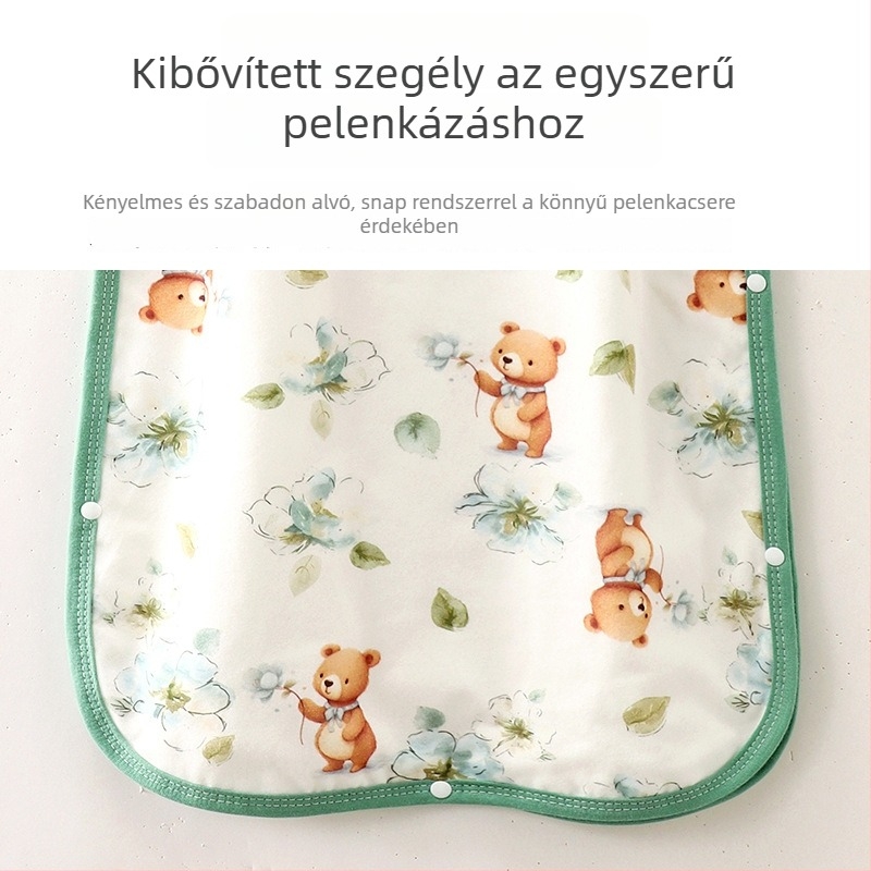 Nélkül ujjú baba alvózsák mellény, légáteresztő géz anyag, nedvességelvezető, vékony nyári modell, 100 cm hosszúság