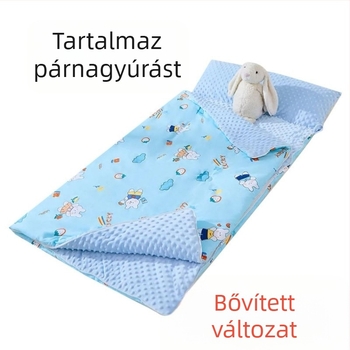 Gyerekek részére készült alvózsák 100% pamut anyagból, kasmírral töltve – anti-kick takaró őszi-téli használatra
