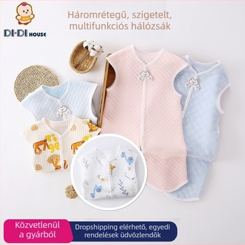 Mellény-stílusú babaszőv alvózsák, különválasztott lábakkal, pamut bélés, poliészter-töltet, többfunkciós egyrészes alvóruha 1–3 éveseknek