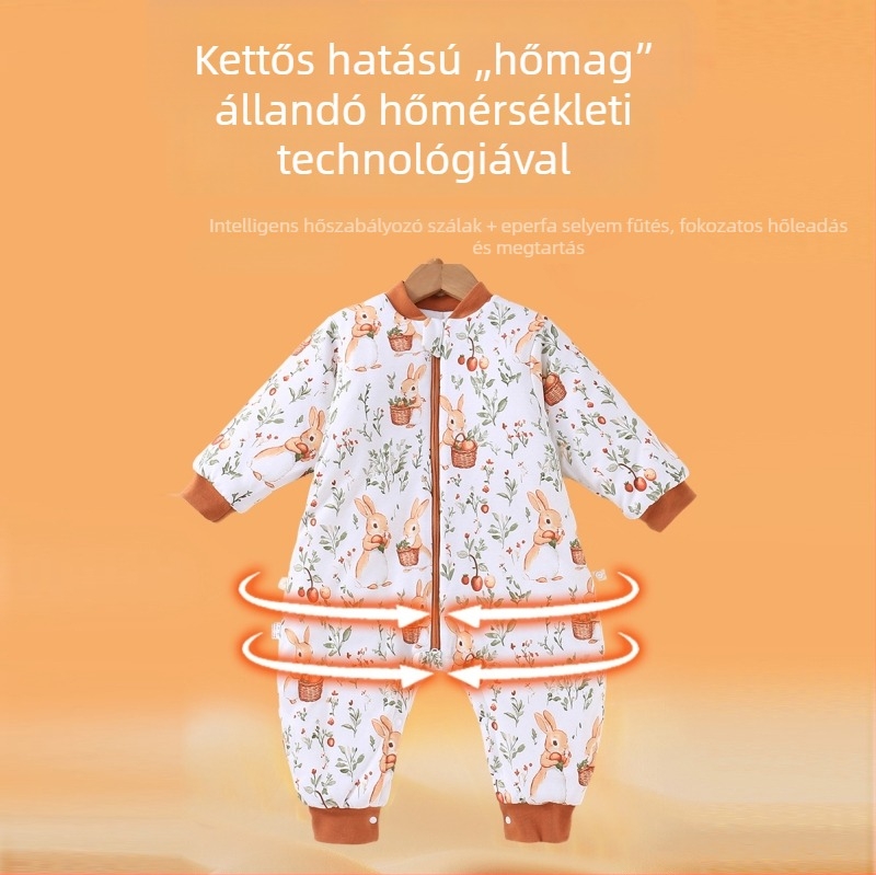Mulberry selyem baba alvózsák ősz-télre, tömött, hőmérséklet-szabályozó, külön lábak dizájn, uniszex gyerekeknek