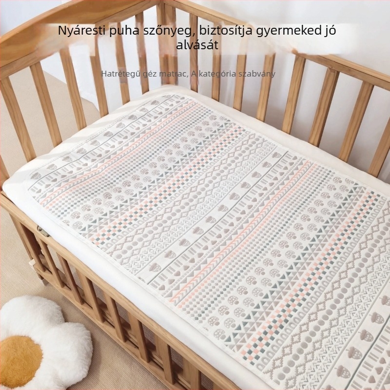 Xipin Baba Gáza Mat – Hatszálas 100% Pamut, Puha Ágy Mat, Légáteresztő, Izzadságot Szívó 1–2 Éveseknek