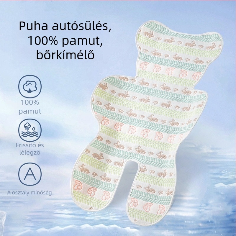 Puha pamut babakocsi üléspárna – Légáteresztő matrac 1–2 éveseknek