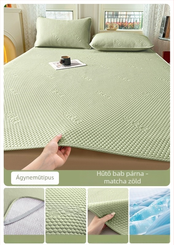 Jégselyem matrac készlet, három darab, összecsukható, viszkóz rost, Jacquard szövés, nyári használatra