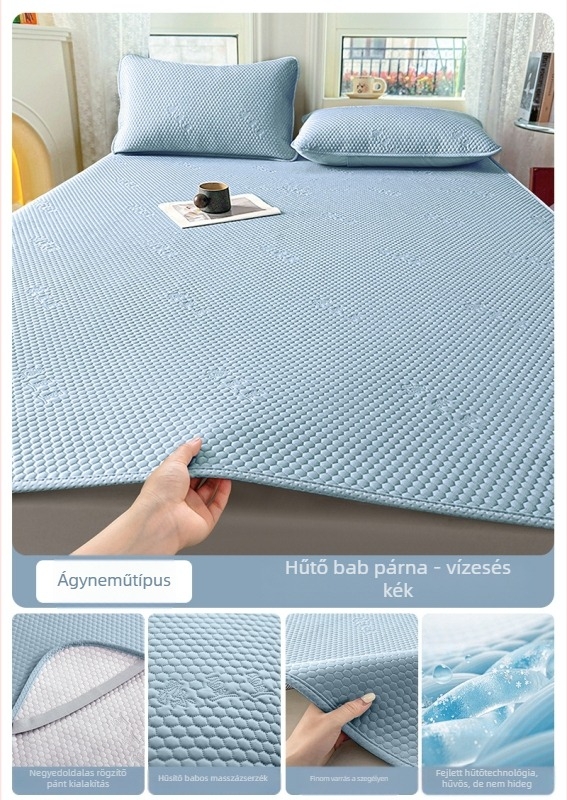 Jégselyem matrac készlet, három darab, összecsukható, viszkóz rost, Jacquard szövés, nyári használatra