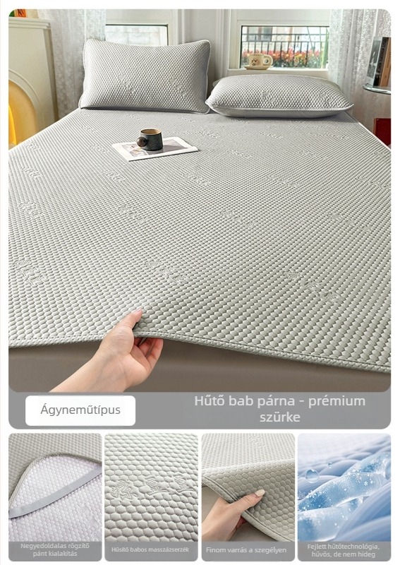 Jégselyem matrac készlet, három darab, összecsukható, viszkóz rost, Jacquard szövés, nyári használatra