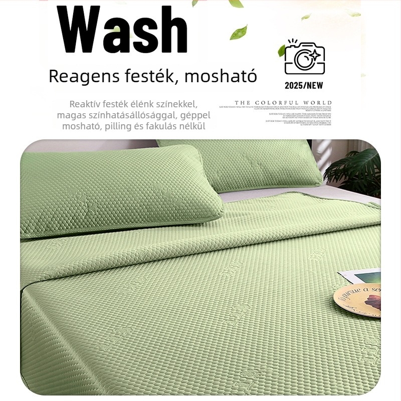 Jégselyem matrac készlet, három darab, összecsukható, viszkóz rost, Jacquard szövés, nyári használatra