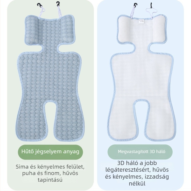 Lélegző bambuszrostból készült babakocsi hűtőmatrac, 0–12 hónaposok számára