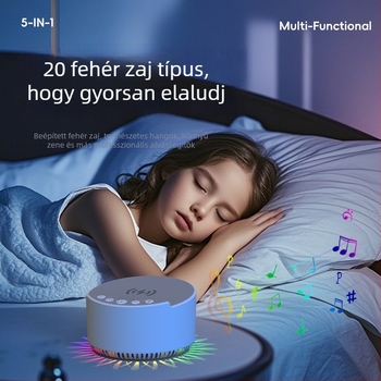 Bluetooth alvássegítő hangszóró időzítővel és zenével, 15W vezeték nélküli gyors töltés, beépített akkumulátor