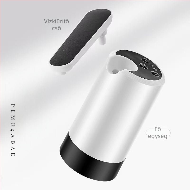 Családi elektromos vízadagoló palackhoz, automatikus nyomásos adagolás ásványvízhez, Modell 076, 5V, 4W, PP-korpus, érintéses indítás