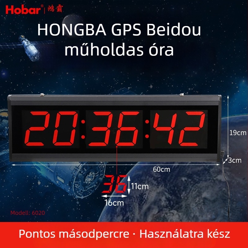 Beidou GPS műholdas időmérő óra LED kijelzővel — multifunkcionális asztali óra naptárral