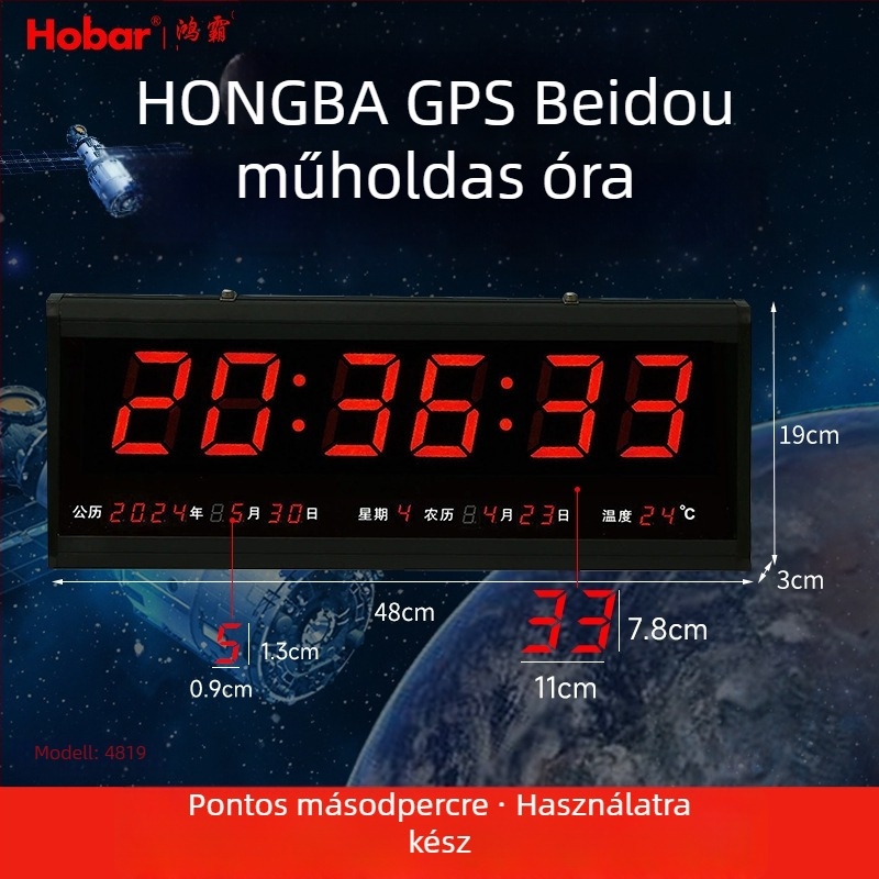 Beidou GPS műholdas időmérő óra LED kijelzővel — multifunkcionális asztali óra naptárral