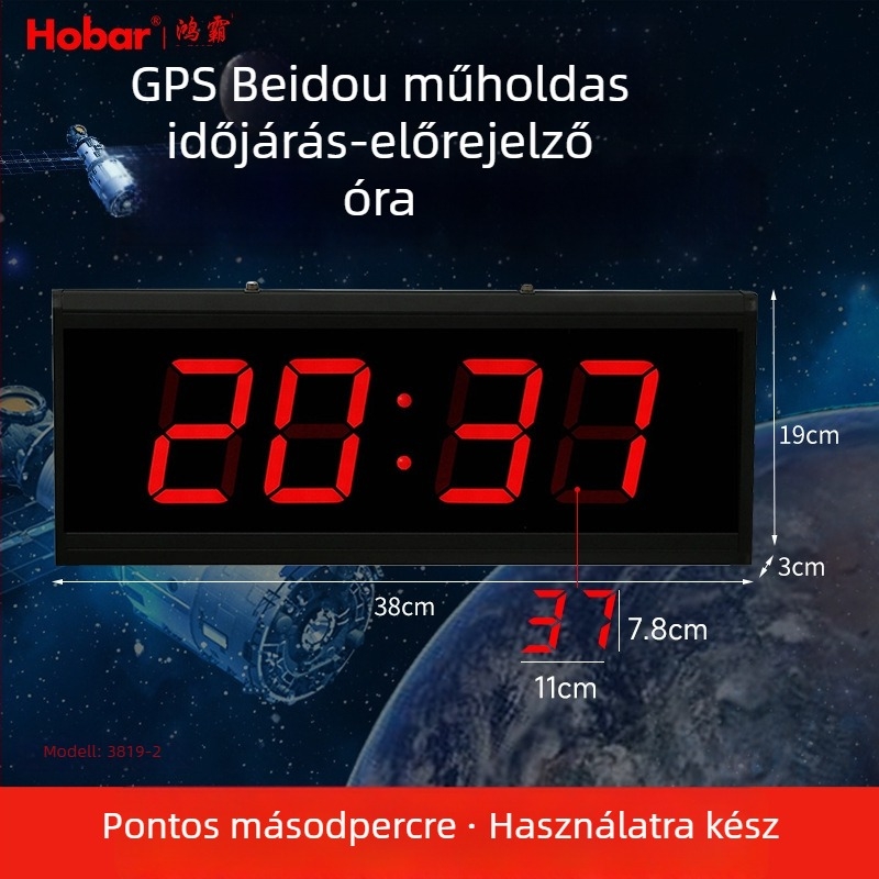 Beidou GPS műholdas időmérő óra LED kijelzővel — multifunkcionális asztali óra naptárral